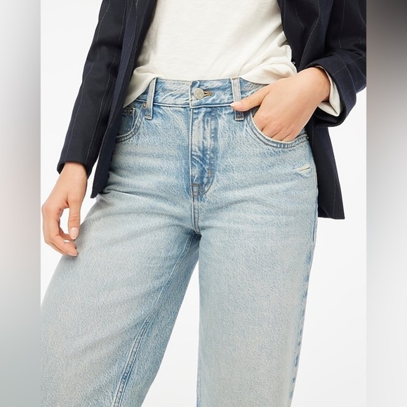 NWT J. Crew Factory 90s Vintage Baggy Jean in Light Blue Wash, Distressed, 30 - Picture 3 of 14
